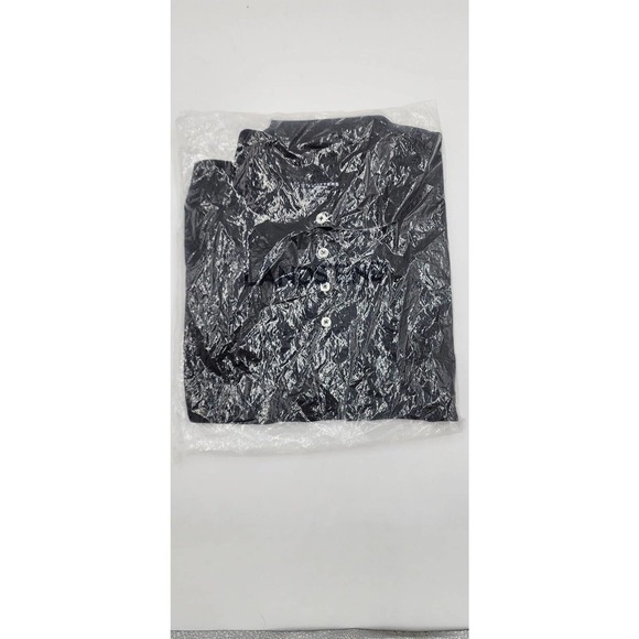 Lands' End Outfitters Women's Rapid Dry Black Tonal Stripe Polo Shirt Top Small - Picture 11 of 11